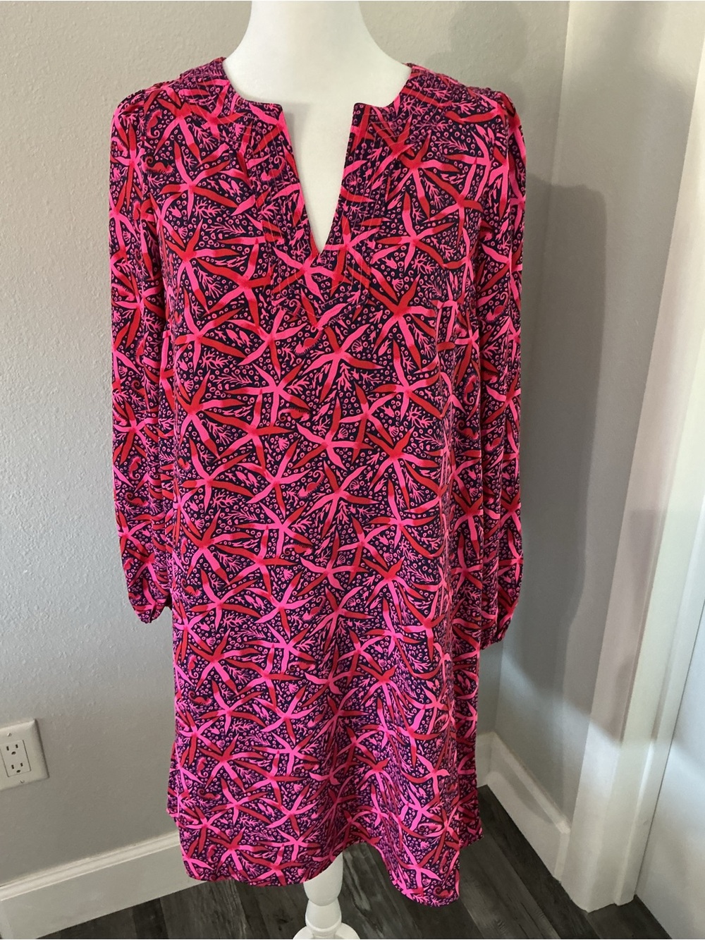 NWT Lilly Pulitzer Olivine Long Sleeve Optional Belt Dress Pink Size 2